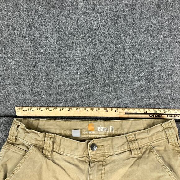 Carhartt Pants Mens Size 36x30 Khaki Relaxed Fit Stretch Workwear Casual Chino - Picture 6 of 11